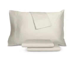 Sharper Image Light Tan Sateen 1,000-Thread Count Queen 4-Piece Sheet Set