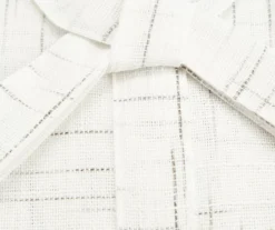 Kyler White & Gray Crosshatch Tie-Up Light-Filtering Rod Pocket Curtain Panel, (63") -Home Store 810660805 A8 1