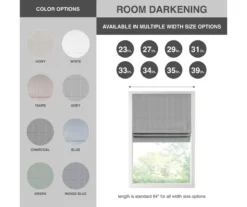 Paxton Room-Darkening Cordless Roman Shade -Home Store 810676412 810676410 810676408 810676393 810676395 810676397 810676399 810676409 D6 8