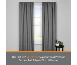 Kenney Fast Fit 2-Piece Adjustable Tension Curtain Rod Set, (28"-48") -Home Store 810679607 A0 02