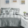 Kingston Gray & White Buffalo Check California King 8-Piece Comforter Set -Home Store 810679989 810679990 810679991 A0 1