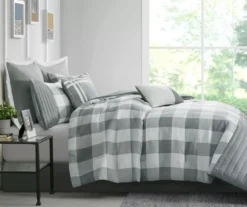 Kingston Gray & White Buffalo Check California King 8-Piece Comforter Set -Home Store 810679989 810679990 810679991 A1 3