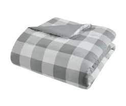 Kingston Gray & White Buffalo Check Comforter Set -Home Store 810679989 810679990 810679991 A8 6 1